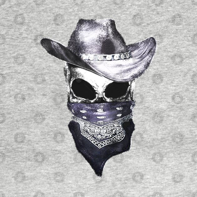 skull art, hat cowboy, bandanas, headband by Collagedream